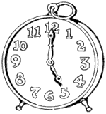 Clock showing 5 o'clock